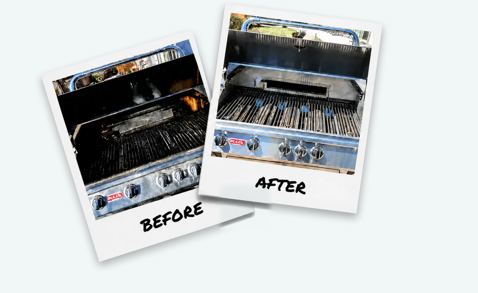 Before and after professional grill cleaning by RenuGrill